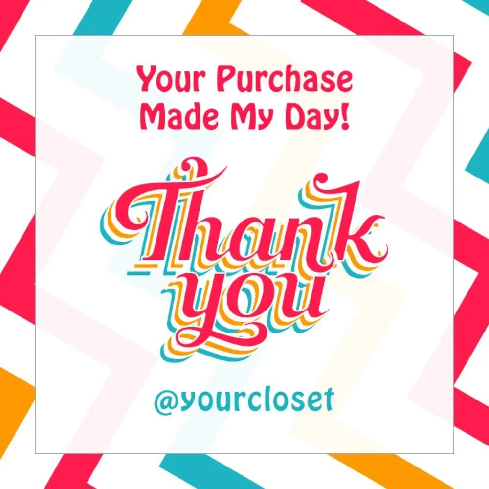 ♥️ 5x25 / 60 Thank You Stickers